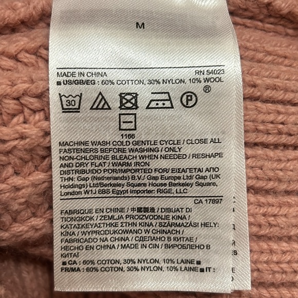 Banana Republic Women’s Cardigan Blush Rose Cotton/Wool Blend size M - Picture 3 of 3